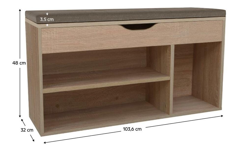 Botník (skříňka na boty) Filesas (dub sonoma + hnědá)