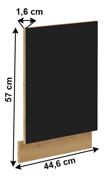 Dvířka na myčku Meriel ZM 570x446 (černá + dub artisan)