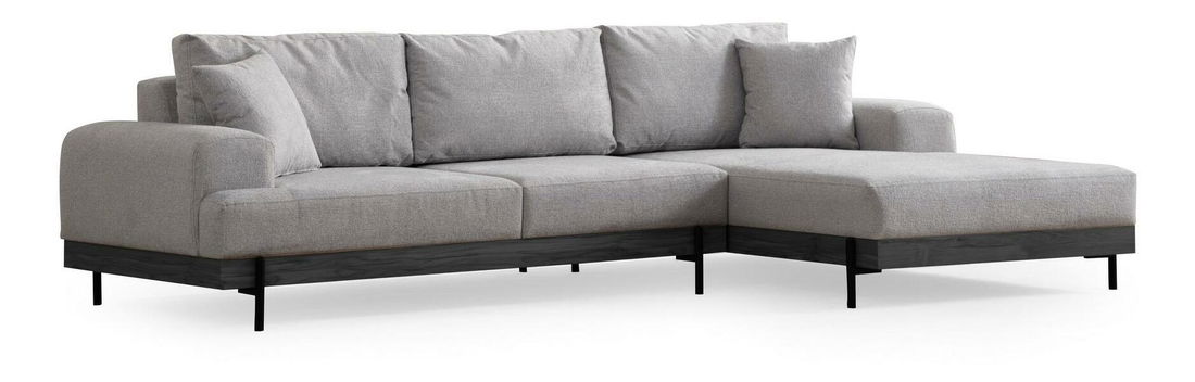 Rohová sedačka Etorella (P) (šedá + černá)
