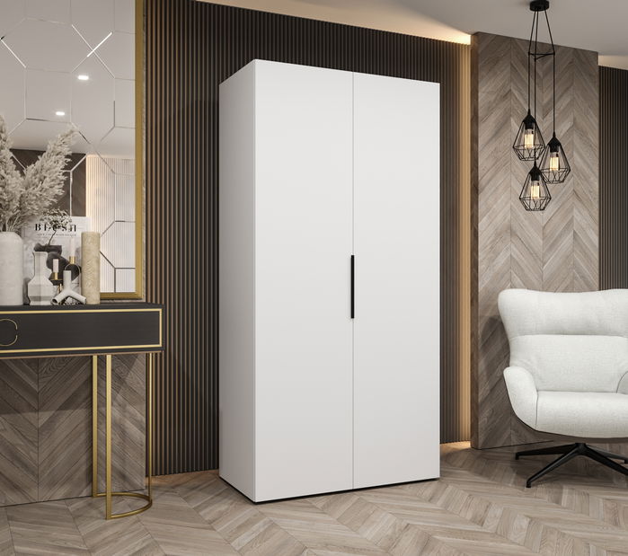 Šatní skříň 100 cm Mirabella 1 (bílá + černá)