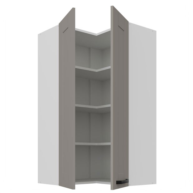 Horní rohová kuchyňská skříňka Lucid 60x60 GN-108 2F (90°) (korpus: bílá + fronta: mdf claygrey)