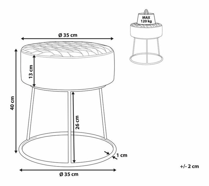 Taburetka Delphine (růžová)