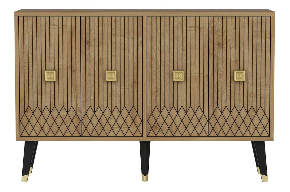 Skříňka Pepolo (dub safírový + zlatá)