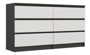 Komoda Musecalo 6 140 (antracit + bílá)