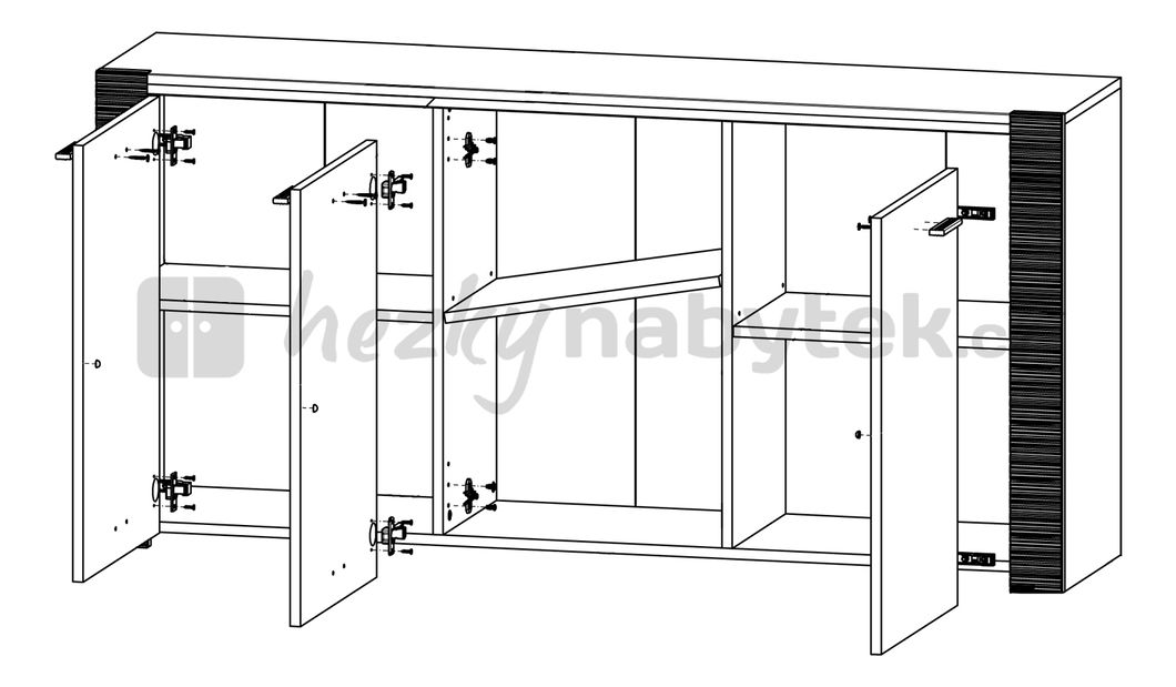 Skříňka BRW Raflo SFK3D/7/15