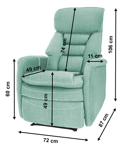 Polohovací křeslo Kyong (zelená)