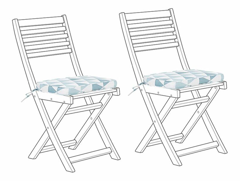 Set 2 ks. polštářů pro zahradní židle FICI (modrá)
