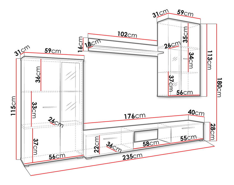 Obývací stěna Fiesta *bazar