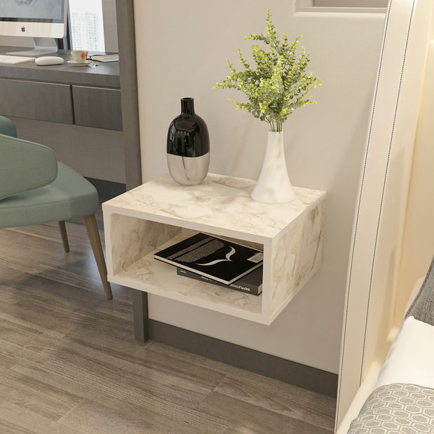 Noční stolek Dondrina N (mramor bílý)