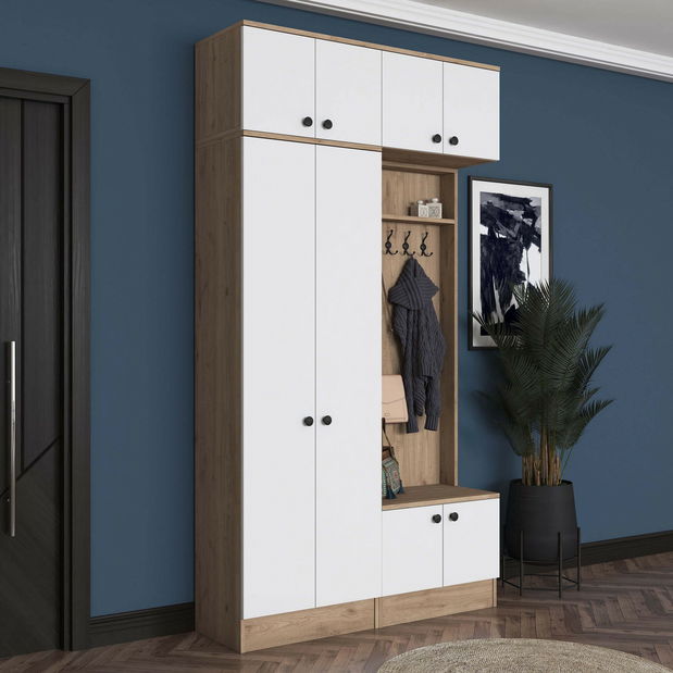 Policová skříň Jeli (tmavé dřevo)