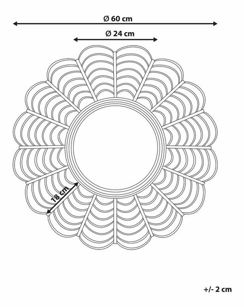 Nástěnné zrcadlo Teddie (přírodní)