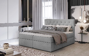 Boxspring postel 180 cm Larra (světle šedá) (s matrací)