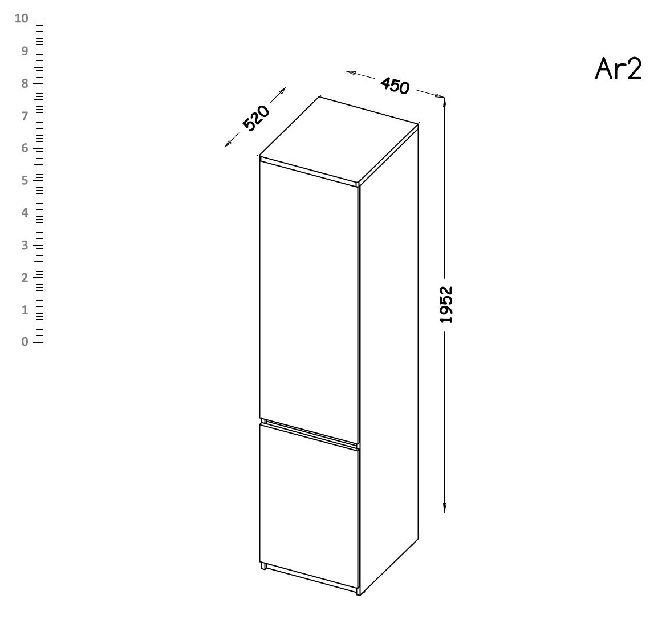 Policová skříň Alishia AR2 (bílá + dub wotan)