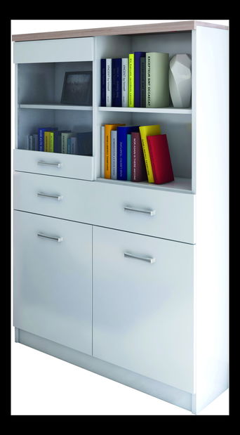 Vitrína Tianna 2d1w1s/80 (bílá)