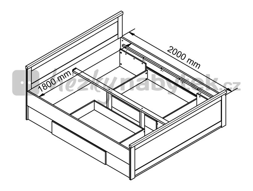 Manželská postel 180 cm BRW Luca LOZ/180