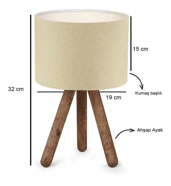 Stolní lampa Woodarella 6 (béžová + přírodní)