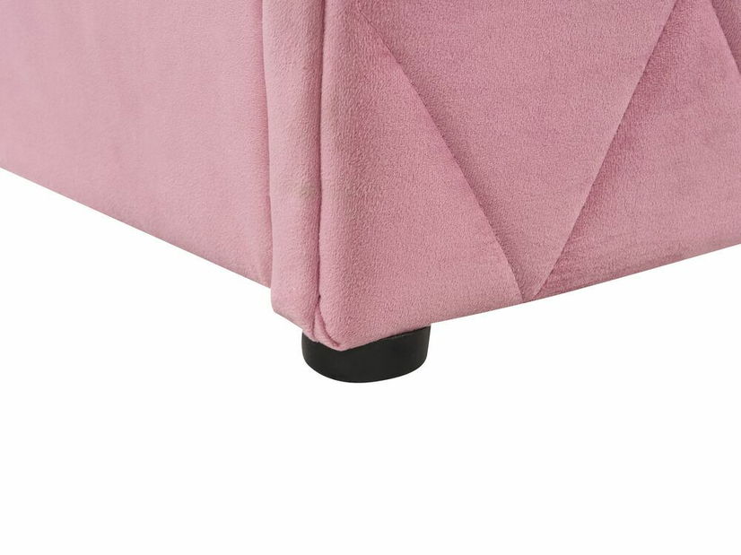 Manželská postel 180 cm Rhett (růžová) (s roštem a úložným prostorem) *výprodej