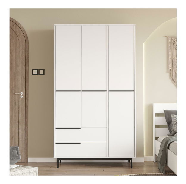 Šatní skříň Otto 15 (bílá + černá)