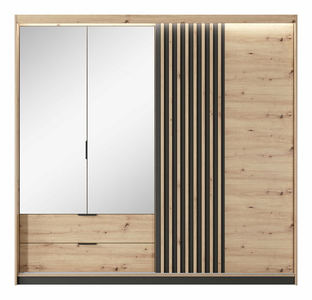 Šatní skříň Tallin 220 (dub artisan + antracit)