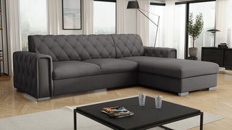 Rohová sedací souprava Nazit (šedočerná)
