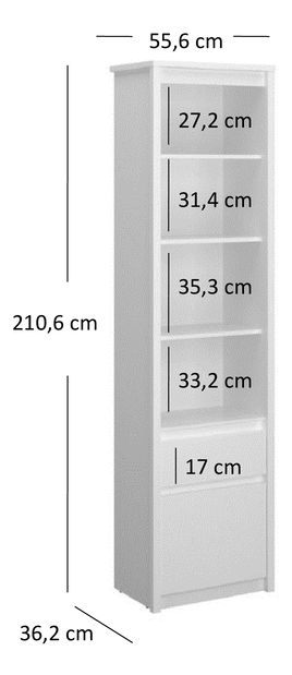 Regál Ethan 1D1S (bílá)