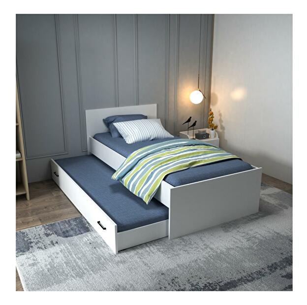 Jednolůžková postel 100 cm Podume (bílá) (s roštem)