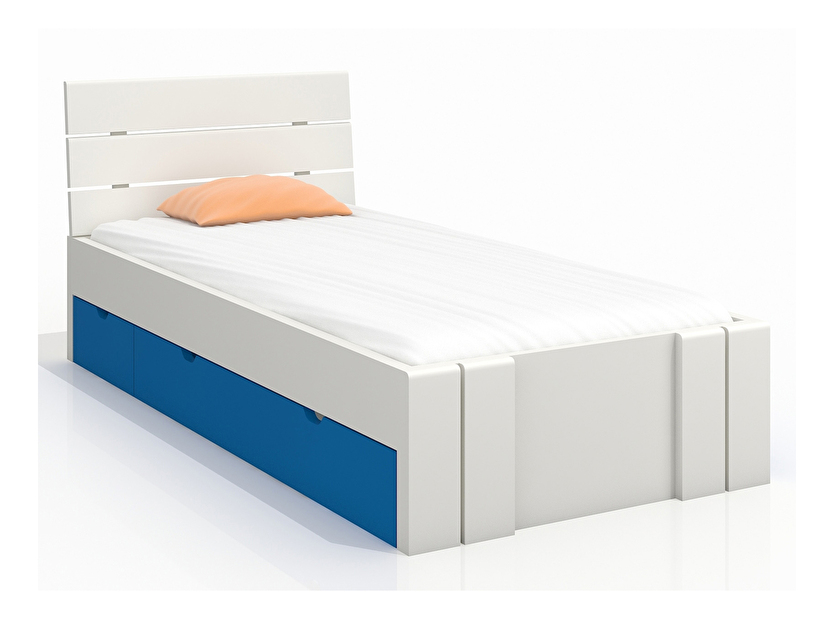 Jednolůžková postel 90 cm Naturlig Kids Tosen High Drawers (borovice) (s roštem)