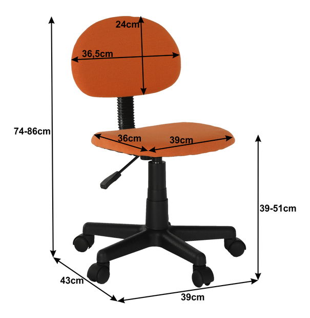 Kancelářská židle Salla (oranžová)