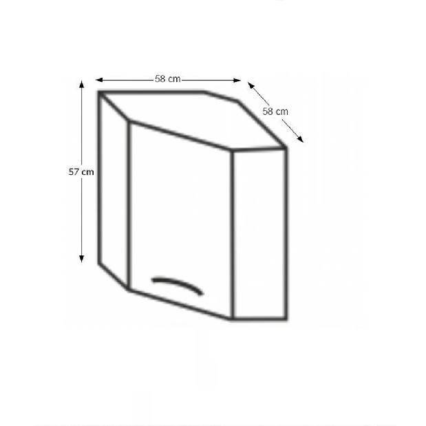 Horní kuchyňská skříňka, rohová Hariva New GN-60