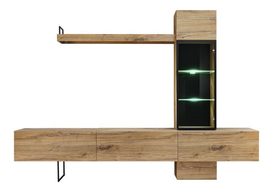 Obývací stěna Rinse (dub flagstaff) (s LED osvětlením)