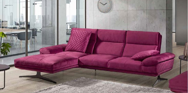 Rohová sedačka Gaylene (tmavě růžová) (L)