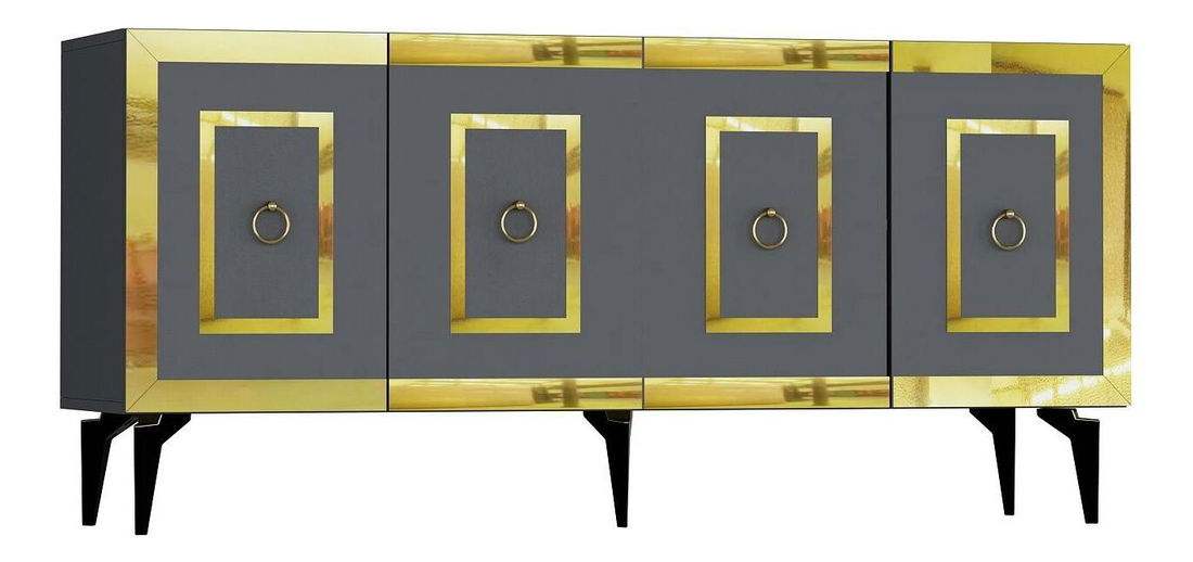 Skříňka Pemava 1 (antracit + zlatá)