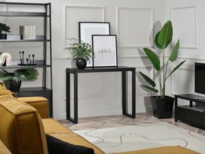 Konzolový stolek Ines (černé dřevo + černá)