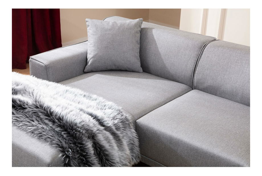 Rohová sedačka Petrafonzo (L) (světle šedá + černá)