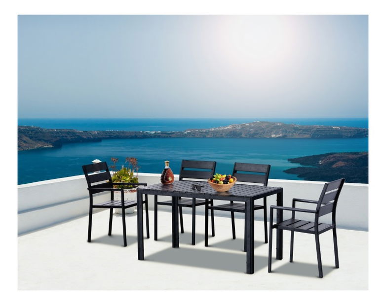 Záhradný nábytok Gurduk 1 + 4 (čierna)