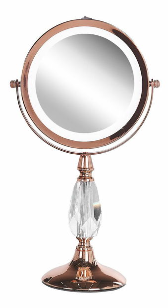 Makeup zrcadlo ø 18 cm Maurie (růžové zlato)