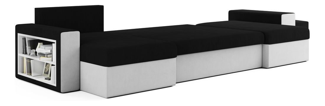 Rohová sedací souprava Baltimore (černá + bílá)
