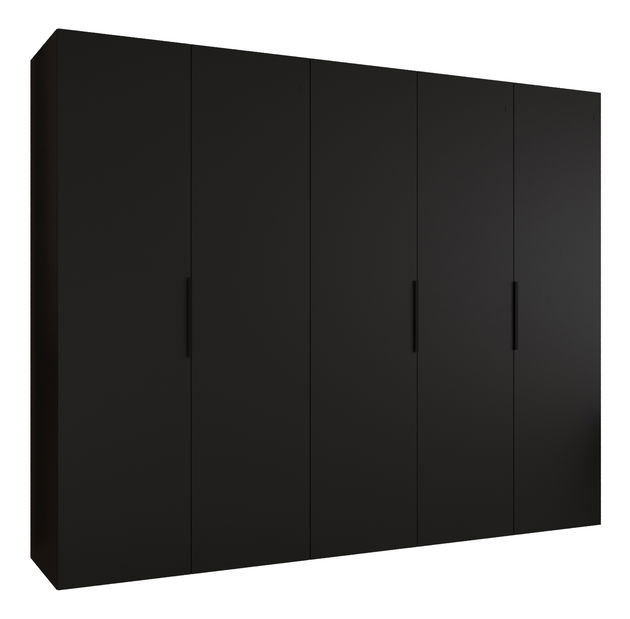 Šatní skříň 250 cm Mirabella 1 (černá + černá)