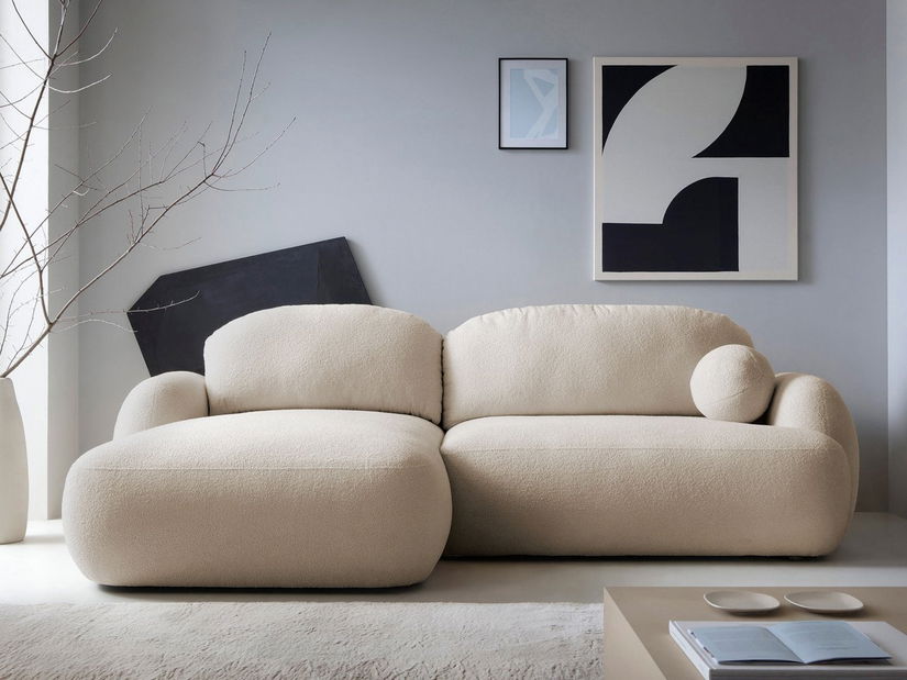 Rohová sedací souprava Monty (světlobéžová)