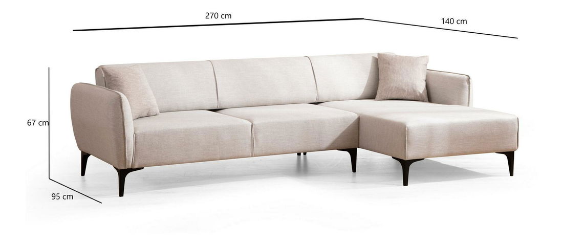 Rohová sedačka Belasemma (P) (bílá + černá)