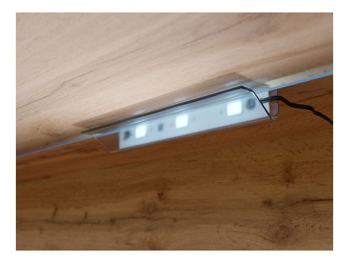 TV skříňka Dlana 140 MDF (černý grafit + rybí kost černá) (s bílým LED osvětlením) *výprodej