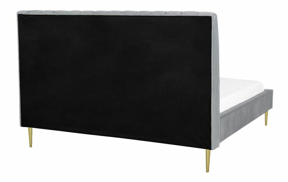 Manželská postel 180 cm MASALA (textil) (šedá) (s roštem)