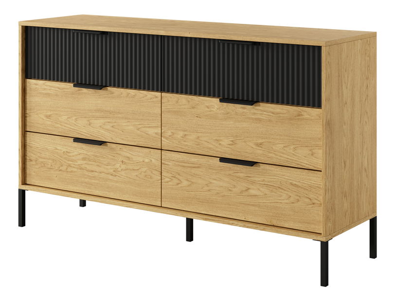 Komoda Balneo (dub baltic + černá)