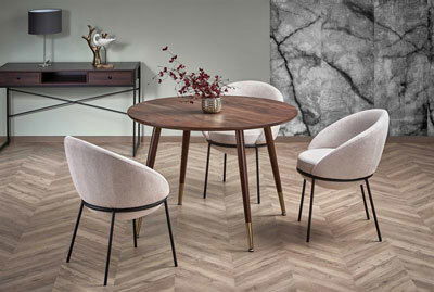 Jídelní stůl Domingo (ořech + zlatá) (pro 3 osoby)