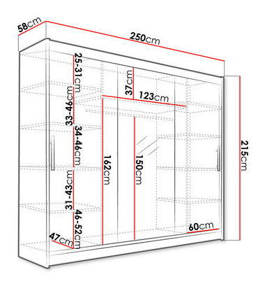 Šatní skříň Dorian 250 (sonoma)