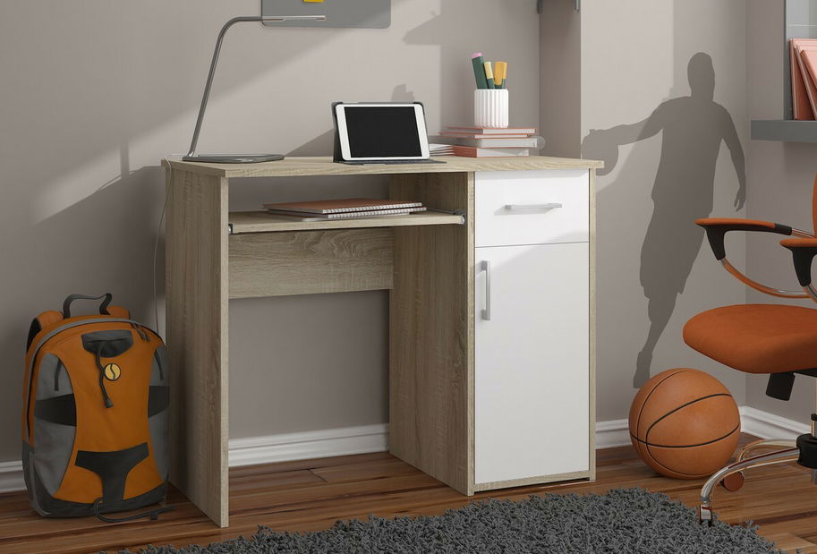 PC stolek Padma (dub sonoma + bílá)