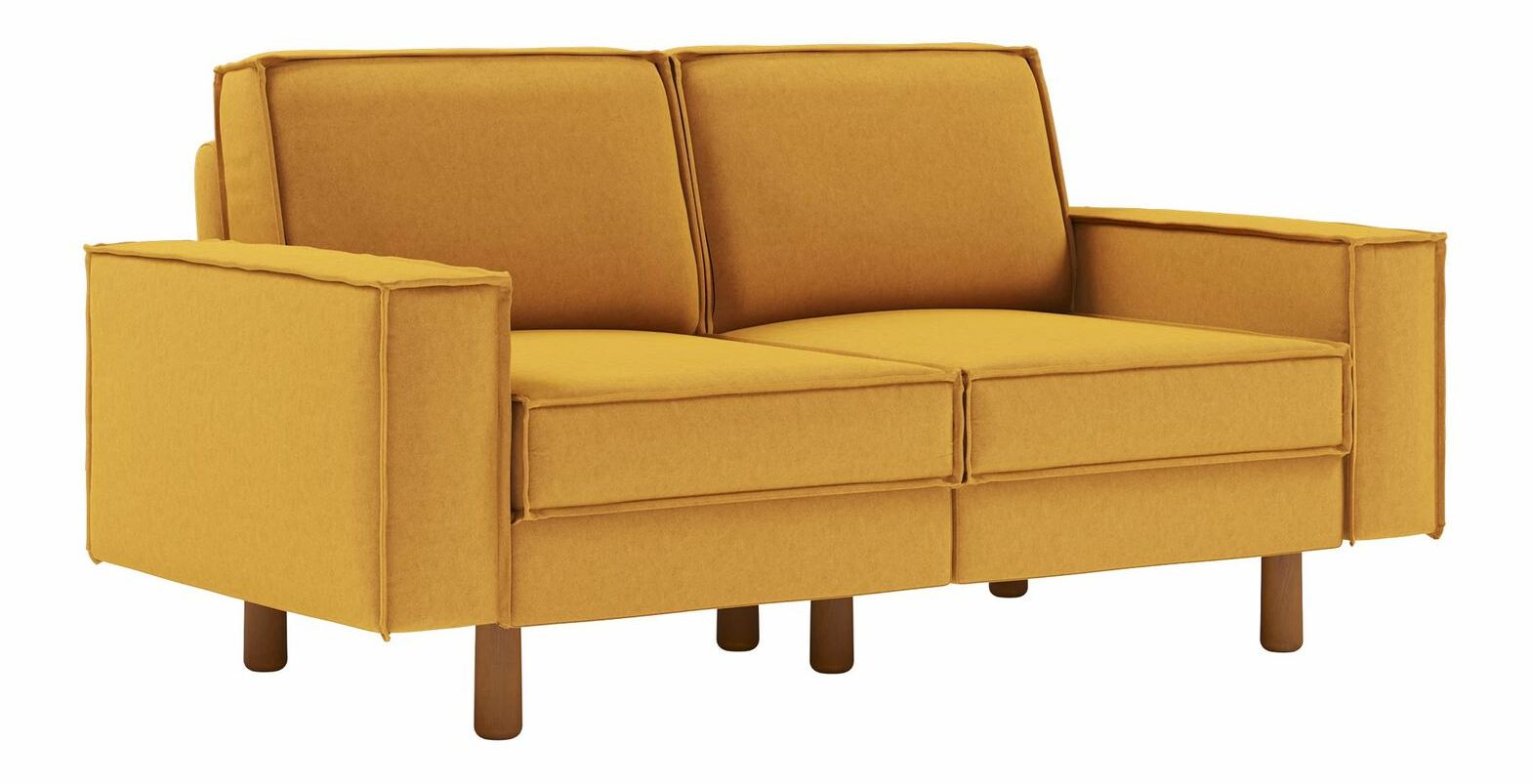 Pohovka dvousedačka Spary 2 (hořčičná + ořech)