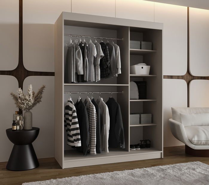 Šatní skříň 150 cm Boomer 2 (kašmír) (s osvětlením)