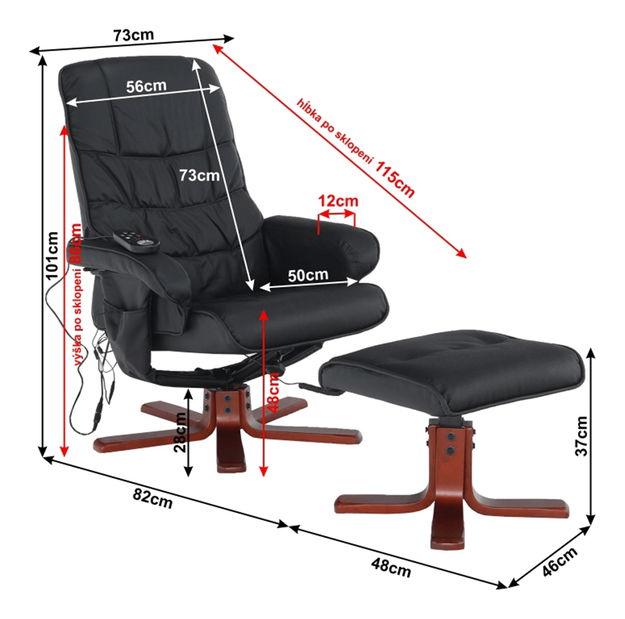 Relaxační křeslo Aurel 2 TC3-035 černá