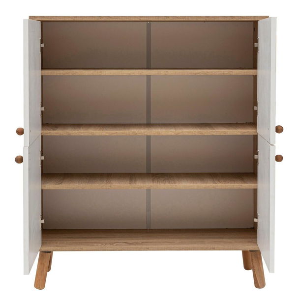 Skříňka Maluxe (dub sonoma + žlutá + bílá)